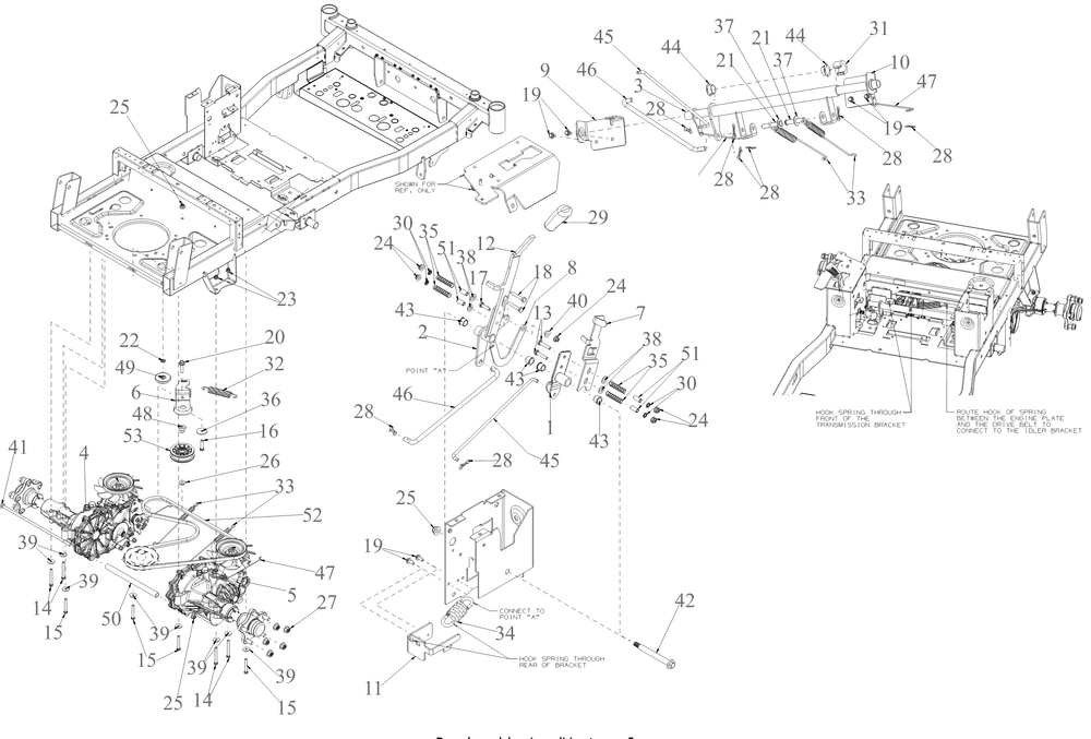 Drive Diagram and Parts List for ZTXS4-54KH (47RSCAB7A10)(2023) Cub Cadet Lawn Tractor